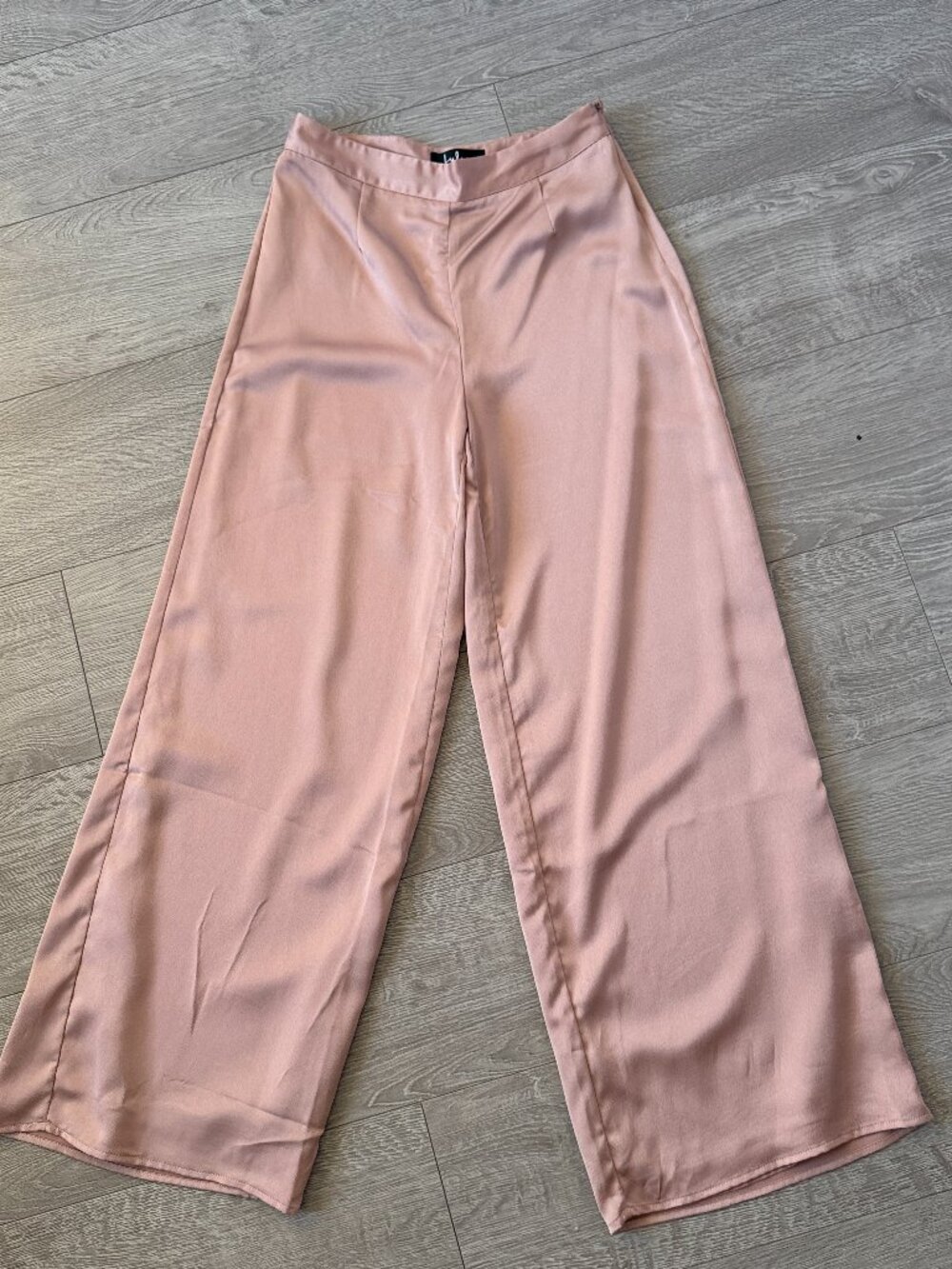 Lulus Blush Pink Satin Wide Leg Crop Pants Size Small